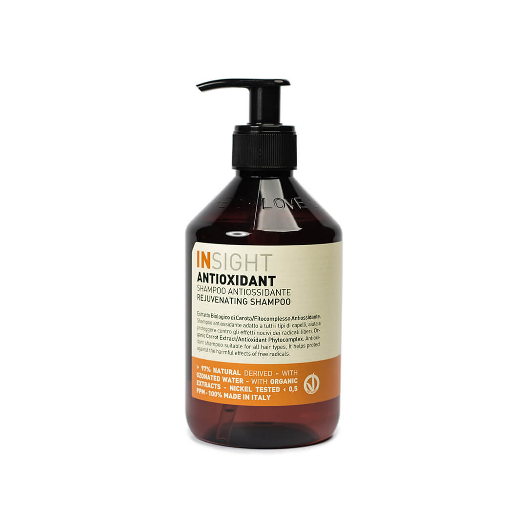InSight Antioxidant, szampon odmładzający do włosów narażonych na zanieczyszczenia, stres oraz warunki pogody. Pojemność 400ml.